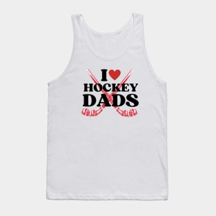 I Heart Hockey Dads White Tank Top